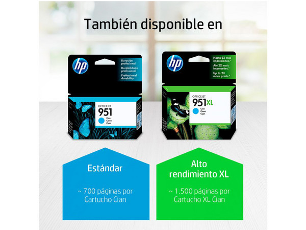 Cartucho de tinta HP 951 Cian Original (CN050AL).