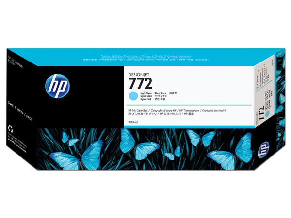 Cartucho de Tinta HP 772, Cian Claro, Modelo: CN632A, 300 ml.