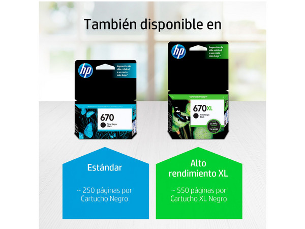 Cartucho de tinta HP 670 negra Original (CZ113AL).