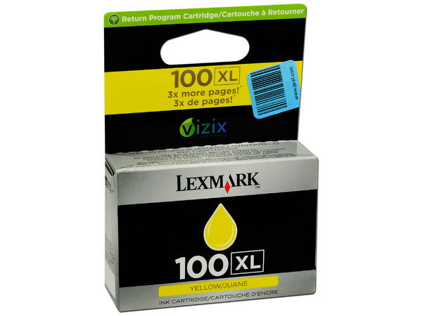 Cartucho de Tinta Lexmark 100XL  Amarillo, Alto Rendimiento Modelo: 14N1071