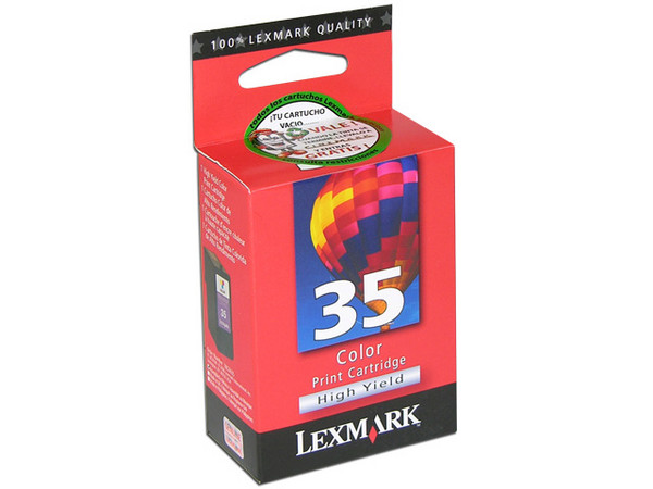 Cartucho de Tinta Lexmark 35 Color, Alto Rendimiento Modelo: 18C0035