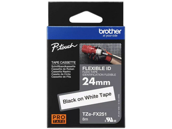 Cinta de Impresión Brother Negro sobre Rojo de 24mm x 8m, Modelo: TZEFX251G.