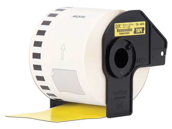 Cinta Brother DK4605 negro sobre amarillo, Modelo: DK4605.