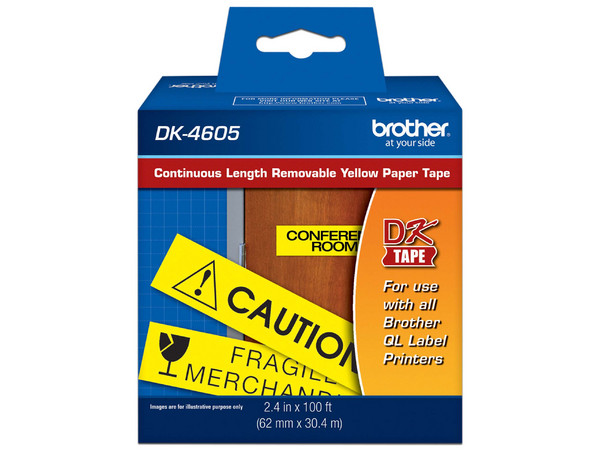Cinta Brother DK4605 negro sobre amarillo, Modelo: DK4605.