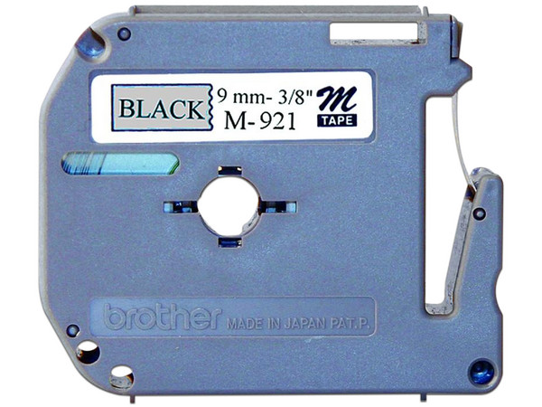 Cinta de impresión Brother negro sobre plata de 9mm x 8m, Modelo: M921.
