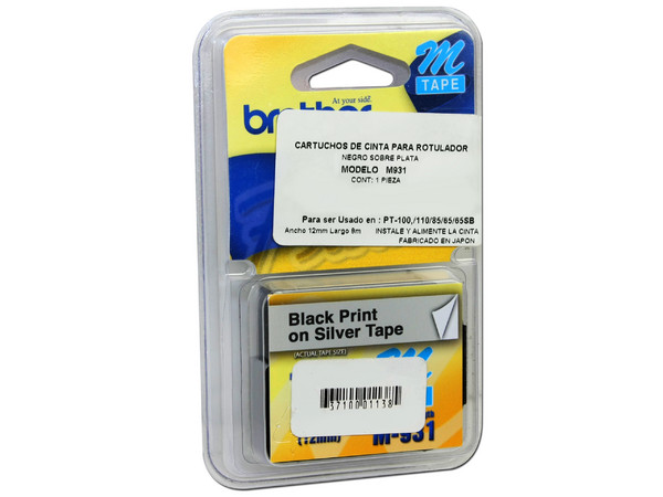 Cinta Negro-Plata Brother M931.