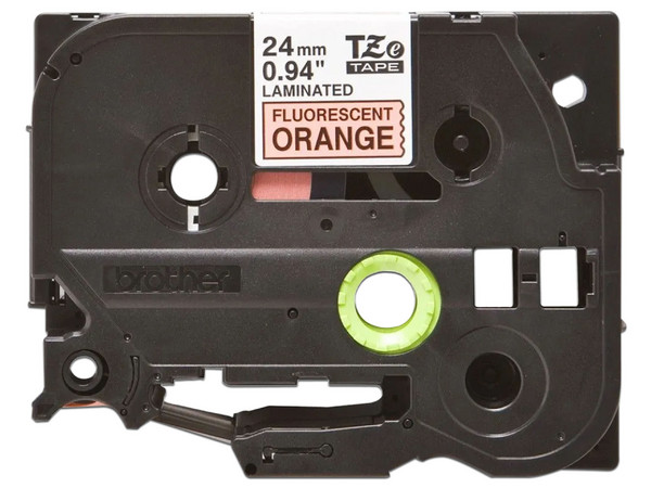 Cinta de impresión Laminada Brother, Negro sobre Naranja Fluorescente, Modelo: TZEB51G.