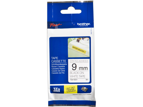 Cartucho de cinta Brother, Negro sobre blanco, Modelo: TZES221