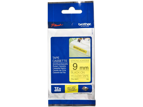 Cinta  Brother Negro sobre amarillo para Impresoras, modelo TZES621.