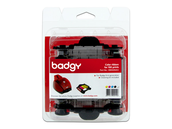 Cinta para Impresora Evolis BAD-CON-VBG204, Para Impresora Badgy, Hasta 100 Impresiones, Multicolor.