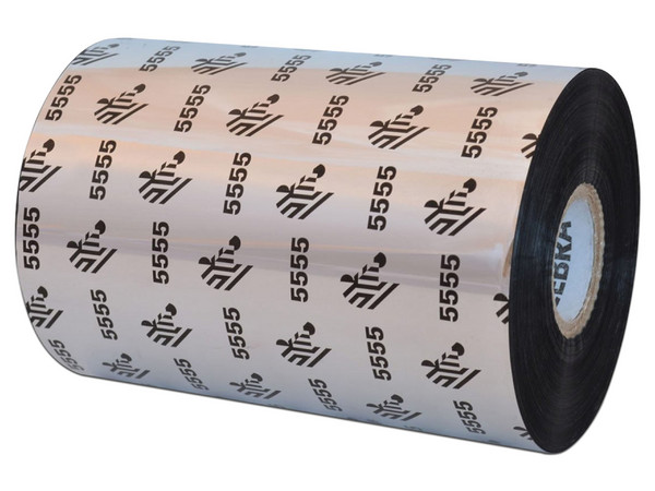 Cinta de Resina ZEBRA Wax Ribbon 5555, 8.66 cm x 450m, Contiene 6 Piezas.