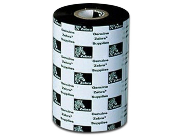 Cinta de transferencia térmica Zebra Ribbon 84MMX74MTS de resina, 84 x 74 mm. Color Negro.