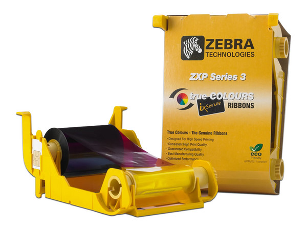 Cartucho de cinta Zebra YMCKOO para impresoras Zebra ZXP3 series.