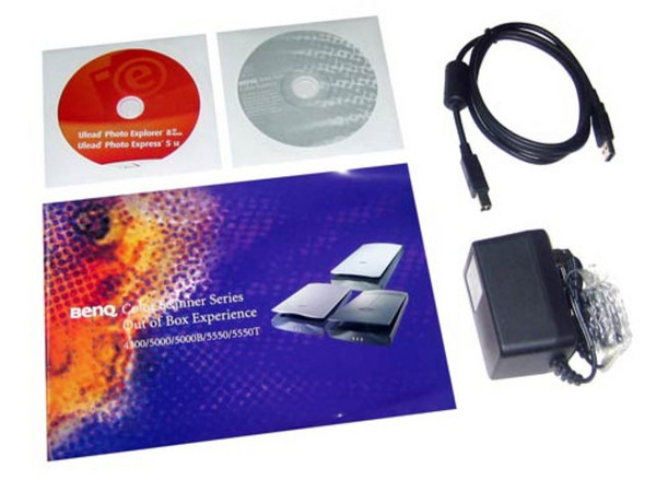 Scanner Benq 5000, 1200 x 2400 ppp, 48 bits, USB.