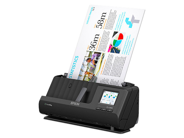 Escáner Compacto Epson WorkForce ES-C380W, Resolución de 600DPI, USB, Wi-Fi, Color Negro.