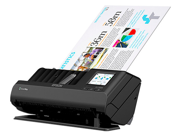 Escáner Compacto Epson WorkForce ES-C380W, Resolución de 600DPI, USB, Wi-Fi, Color Negro.