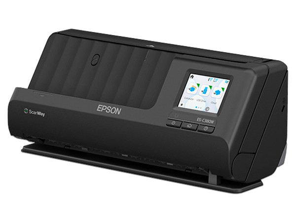 Escáner Compacto Epson WorkForce ES-C380W, Resolución de 600DPI, USB, Wi-Fi, Color Negro.