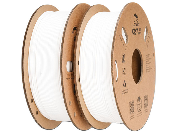Rollo de Filamento Creality Ender Fast PLA Value Pack de 1.75mm, 1Kg. Color Blanco - Blanco.