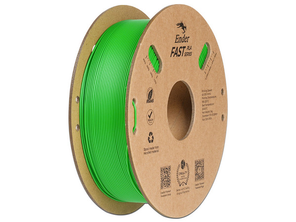 Rollo de Filamento Creality Ender Fast de PLA de 1.75mm, 1Kg. Color Verde.