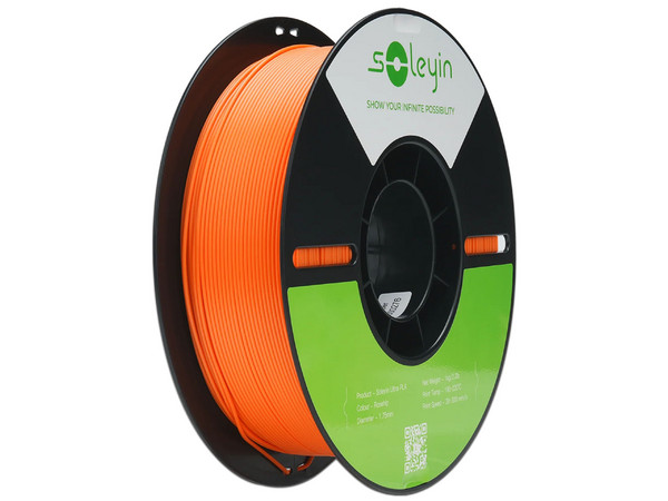 Rollo de Filamento Creality Soleyin Ultra de PLA de 1.75mm, 1Kg. Color Naranja.