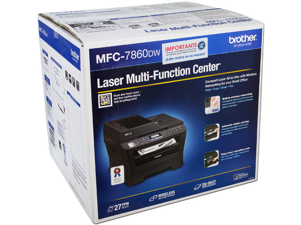 Multifuncional Brother MFC-7860DW, Impresora Láser Monocromática, Copiadora, Escáner y Fax, hasta 24ppm, 2400 x 600 dpi, Wi-Fi, Ethernet, USB.