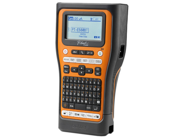 Rotuladora Portátil Industrial Brother PT-E310BTVP con Batería Recargable, Soporta Cintas de Hasta 24mm, 180dpi. Color Naranja.