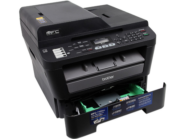 Multifuncional Brother MFC-7460DN, Impresora Láser Monocromática, Copiadora, Escáner y Fax, hasta 27ppm, 2400 x 600 dpi, Ethernet, USB
