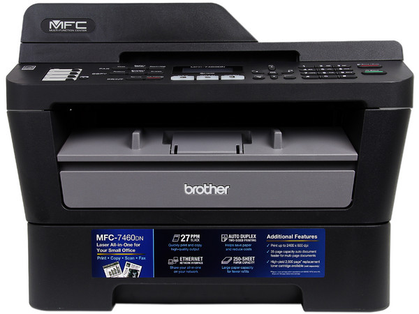 Multifuncional Brother MFC-7460DN, Impresora Láser Monocromática, Copiadora, Escáner y Fax, hasta 27ppm, 2400 x 600 dpi, Ethernet, USB
