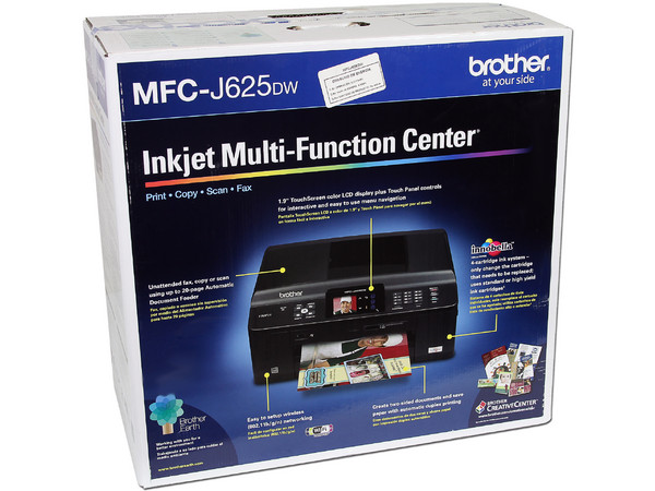  Multifuncional Brother MFC-J625W Impresora, Copiadora, Escáner y Fax, Resolución hasta 6000 x 1200 dpi, pantalla LCD Touch de 1.9