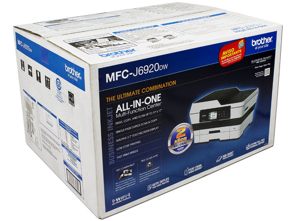 Multifuncional de inyección de tinta Brother MFC-J6920DW Impresora, Copiadora, Escáner y Fax, Resolución hasta 6000 x 1200 ppp, pantalla Touchscreen de 3.7