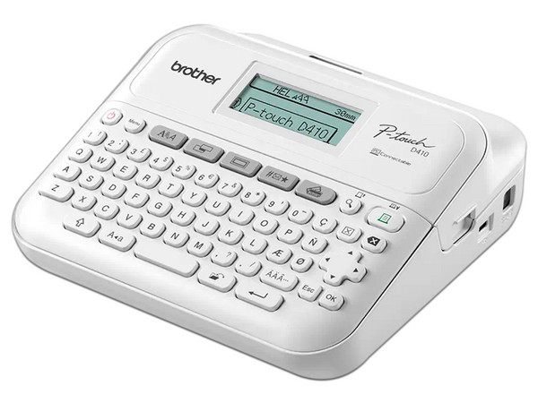 Rotuladora Portátil Brother PTD410, Soporta Cintas de 3.5 a 18mm. Incluye Adaptador de Corriente AC y 1 Cinta TZe Laminada.