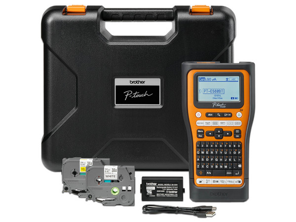 Rotuladora Portátil Industrial Brother PT-E560BTVP con batería recargable, Soporta Cintas de hasta 24mm, 180dpi.