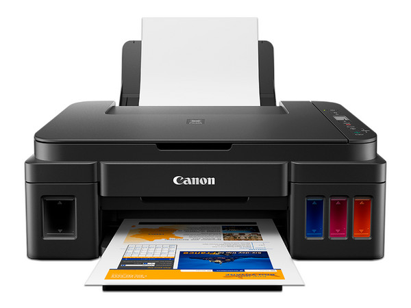 Multifuncional a color Canon PIXMA G2110 con Sistema de Tanques de Tinta, Impresora, Copiadora y Escáner, Resolución hasta 4800 x 1200 dpi, Velocidad de Impresión de hasta 5.0 ipm a Color, USB.