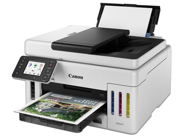 Multifuncional a color Canon Maxify GX6110, Con Sistema de Tanques de Tinta, Resolución máxima de Impresión 600 x 1200 DPI, Velocidad de Impresión a Color de 25 ppm, Impresora, Copiadora y Escáner, USB.