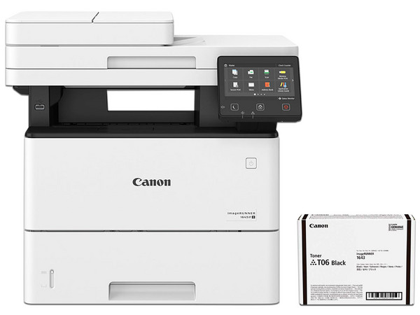 Multifuncional Láser Monocromática Canon 1643iF II, Resolución de Impresión de 600 x 600ppp, hasta 45 ppm de Velocidad de impresión, Impresora, Copiadora y Escáner, Ciclo de hasta 20500 Páginas, Incluye Toner T06 Color Negro.