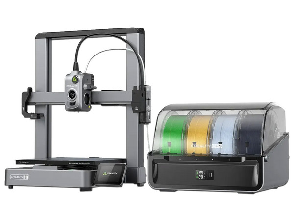 Impresora 3D Creality HI Combo, Multi Color, Nivelación Automática, Calentamiento Rápido, Área de Impresión de 206mm x 260mm x 300mm. Color Negro.
