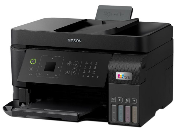 Multifuncional Epson EcoTank L5590 con Sistema de Tanques de Tinta, Impresora, Copiadora y Escáner, Wi-Fi, Ethernet, USB. Color Negro. Incluye Licencia de Antivirus McAfee.