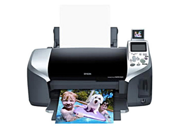 Impresora Epson Stylus Photo R320, 5760 x 1440 dpi, 6 Tintas, impresión directa sobre CDs y DVDs imprimibles.