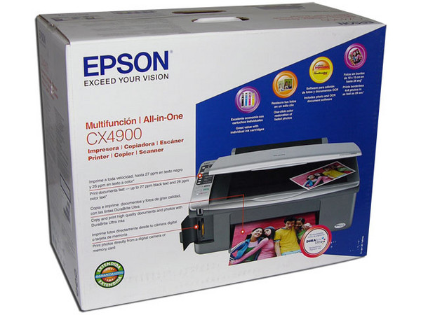 Multifuncional Epson Stylus CX4900 Impresora, Copiadora y Scanner, Resolución hasta 5760 x 1440 dpi.