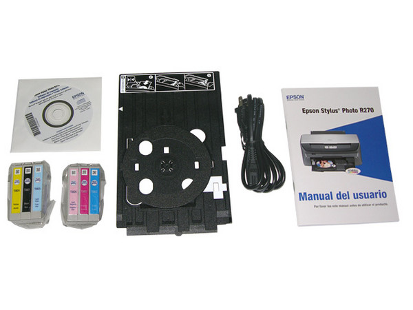 Impresora Epson Stylus Photo R270, 5760 x 1440 dpi, 6 Tintas, impresión directa sobre CDs y DVDs imprimibles.
