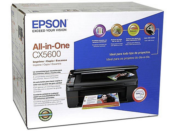 Multifuncional Epson Stylus CX5600 Impresora Copiadora y Escáner, Resolución hasta 5760 x 1440 dpi.