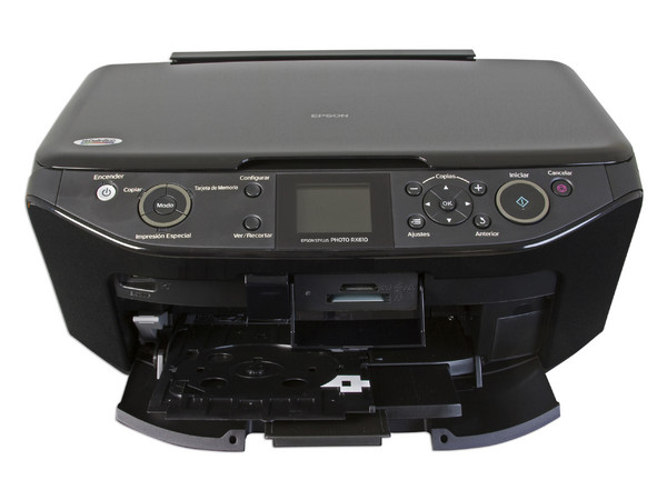 Multifuncional Epson Stylus Photo Ultra Hi-Definition RX610, Impresora, Copiadora y Escáner, Pantalla a Color e impresión directa sobre CDs y DVDs imprimibles.
