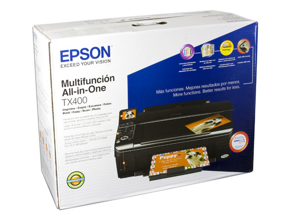 Multifuncional Epson Stylus TX400, Impresora, Copiadora y Escáner, Pantalla a Color, Resolución hasta 5760 x 1440 dpi.