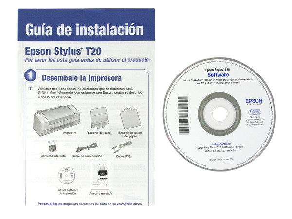 Impresora de Inyección a Color Epson Stylus T20, Resolución hasta 5760 x 1440 dpi