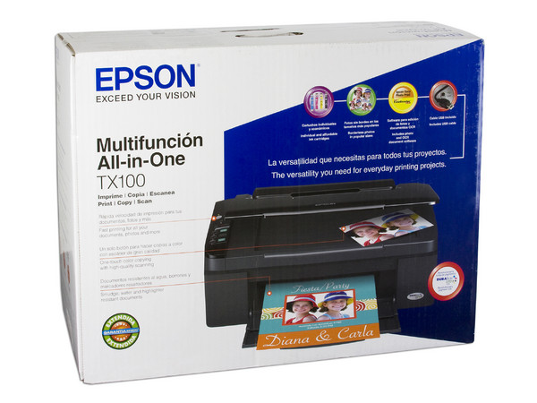 Multifuncional Epson Stylus TX100 Impresora, Copiadora y Escáner, Resolución hasta 5760 x 1440 dpi.