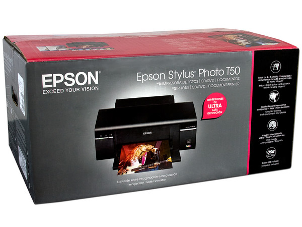 Impresora de Inyección a Color Epson Stylus Photo T50 Ultra High Definition, Resolución hasta 5760 x 1440 dpi  