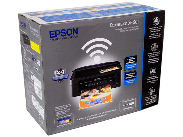 Multifuncional Epson Expression XP-201, Impresora, Copiadora y Escáner, Resolución hasta 5760 x 1440 dpi, Wi-Fi. 