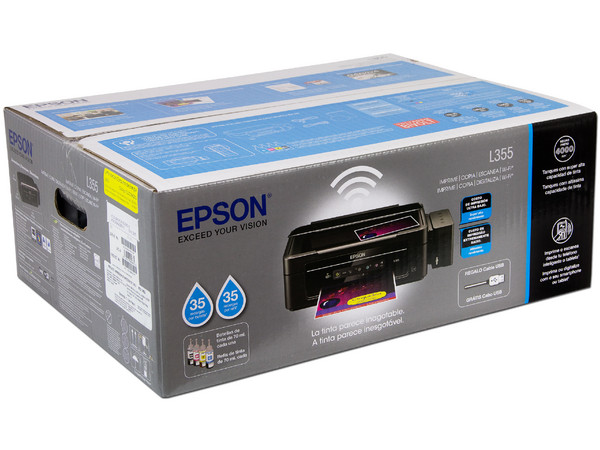 Multifuncional Epson EcoTank L355, Impresora, Copiadora y Escáner, Wi-Fi, sistema de tanque de tinta.