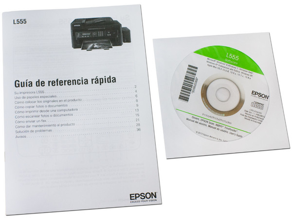Multifuncional de Inyección Epson EcoTank L555, Impresora, Copiadora, Escáner y Fax, sistema de tanque de tinta, Wi-Fi, USB.
