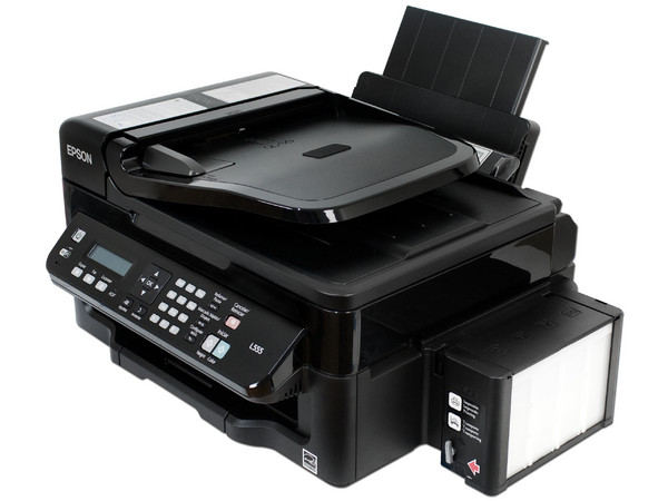 Multifuncional de Inyección Epson EcoTank L555, Impresora, Copiadora, Escáner y Fax, sistema de tanque de tinta, Wi-Fi, USB.